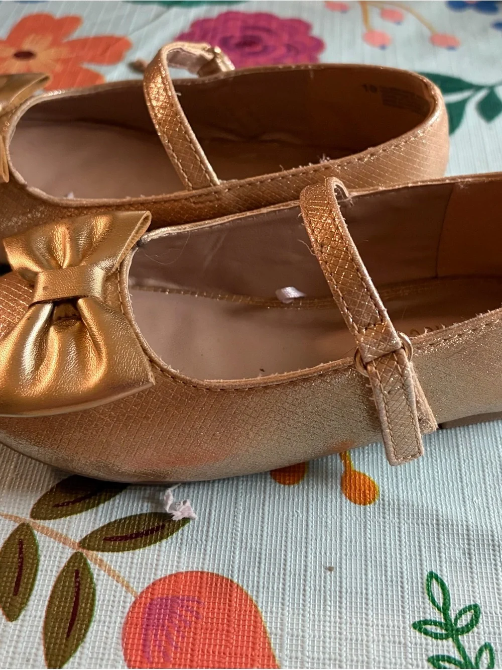 Gymboree Girls  Gold Bow Mary Jane Dress Shoes